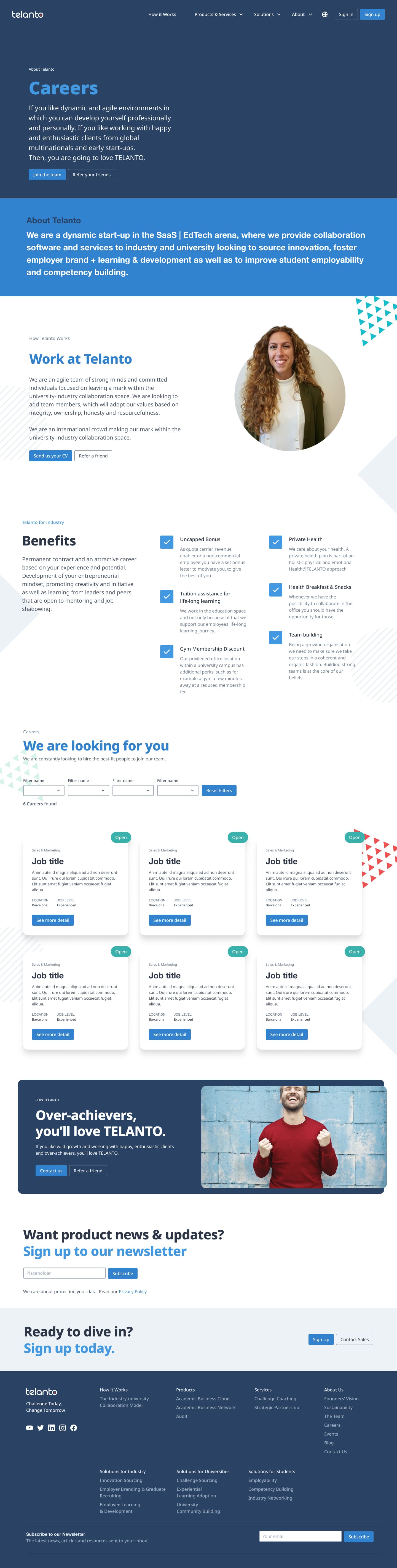 Careers page — recruitment surface using the same system