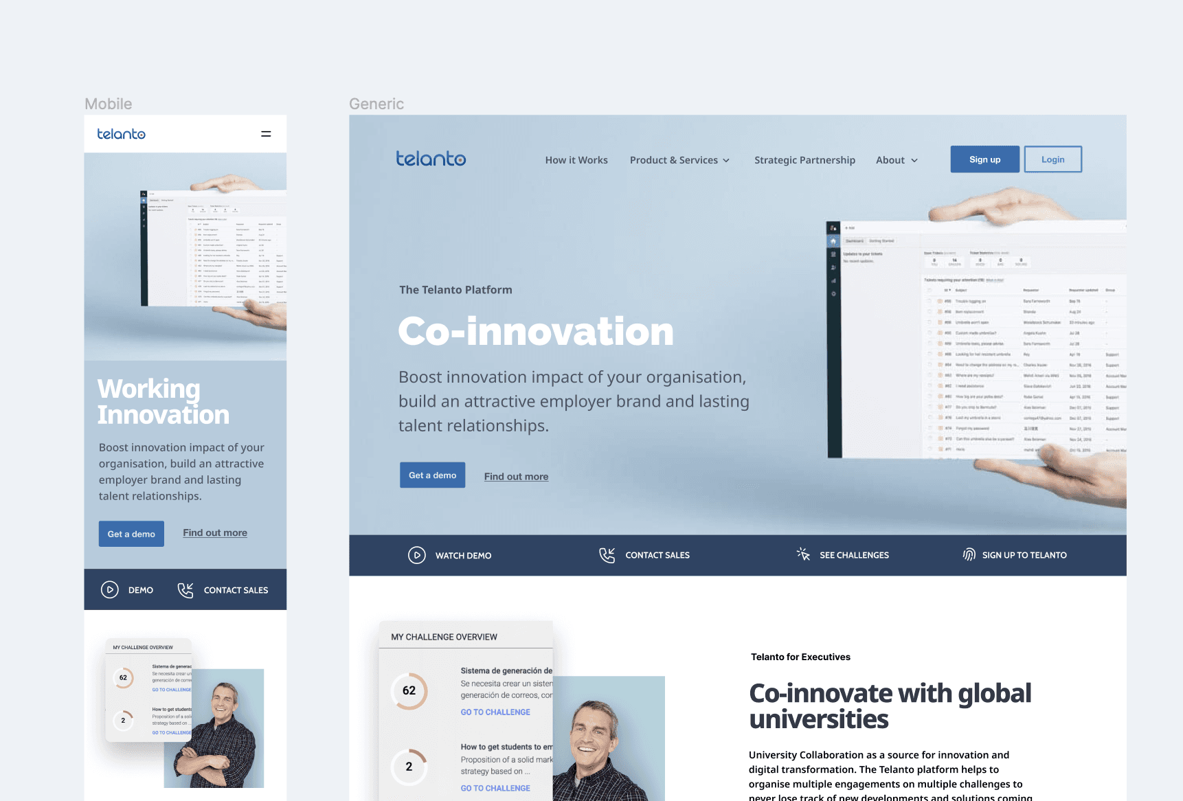 Responsive — the same layout system across breakpoints