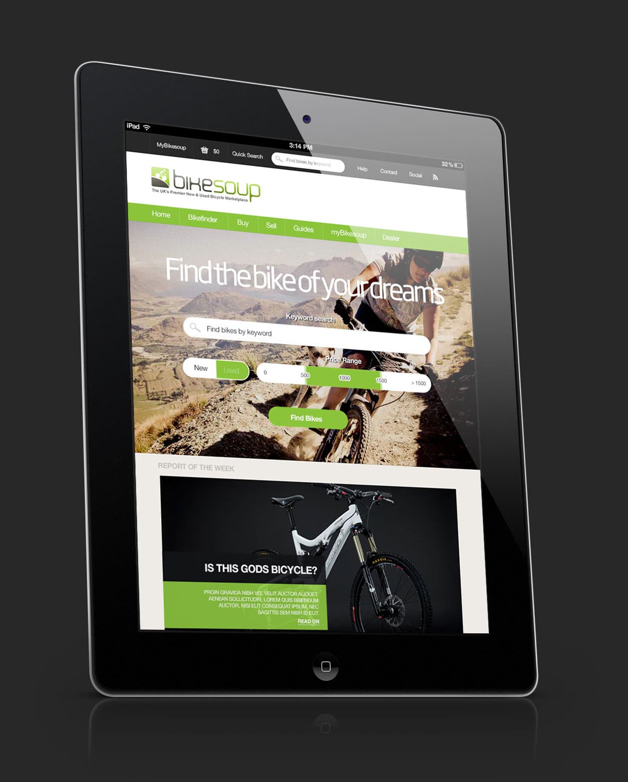 Bikesoup — tablet layout