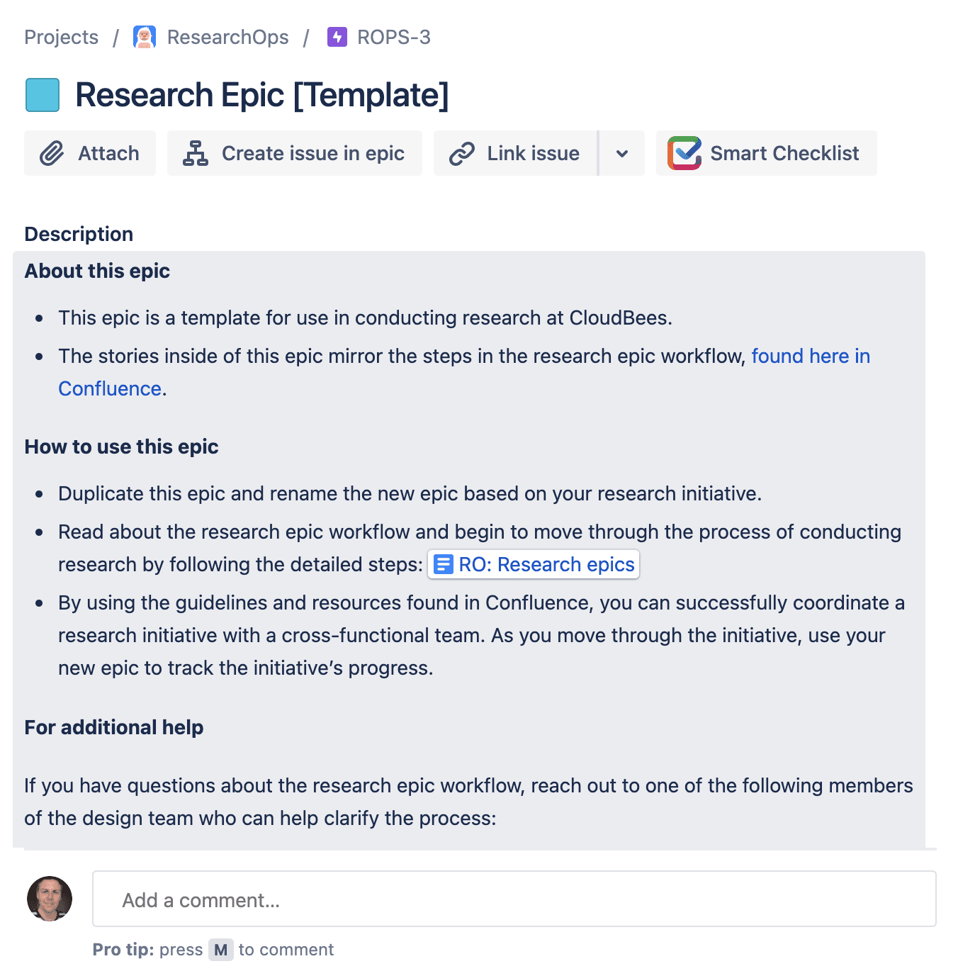 Jira template for research-ops — making the workflow defensible