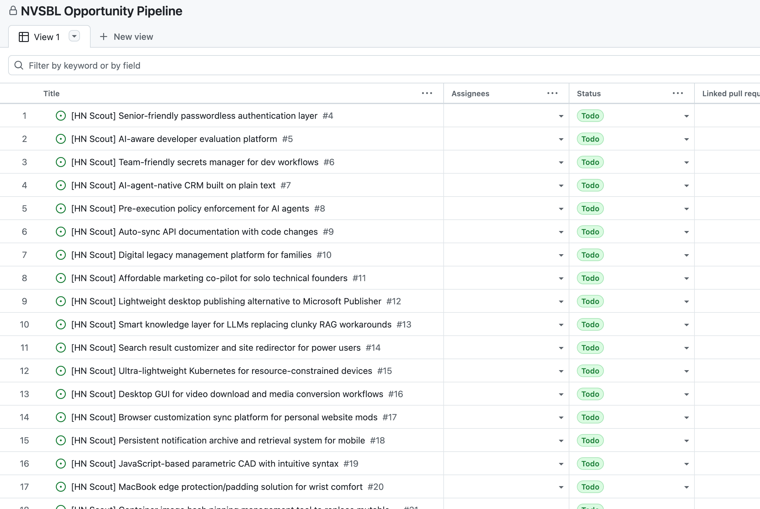 NVSBL raw signal pipeline — the agent runtime that scans, scores, and labels opportunities.