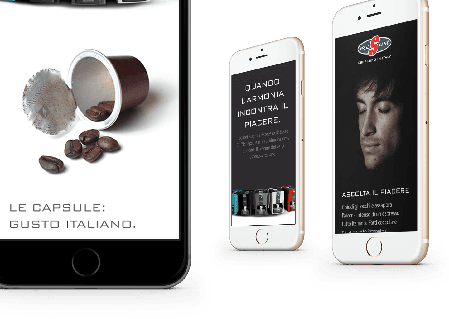 Essse Caffè site on mobile