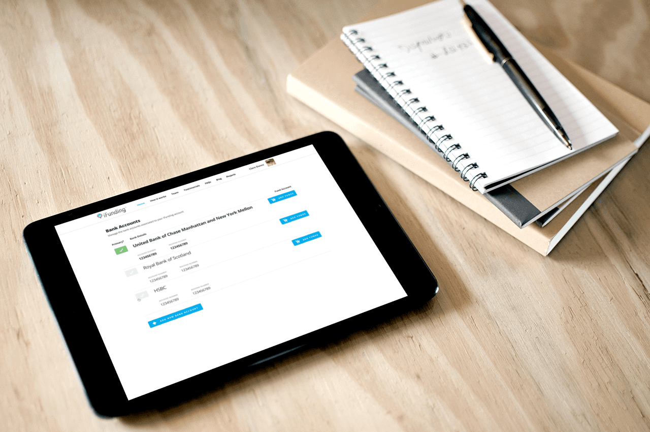 iFunding dashboard — accounts compact view