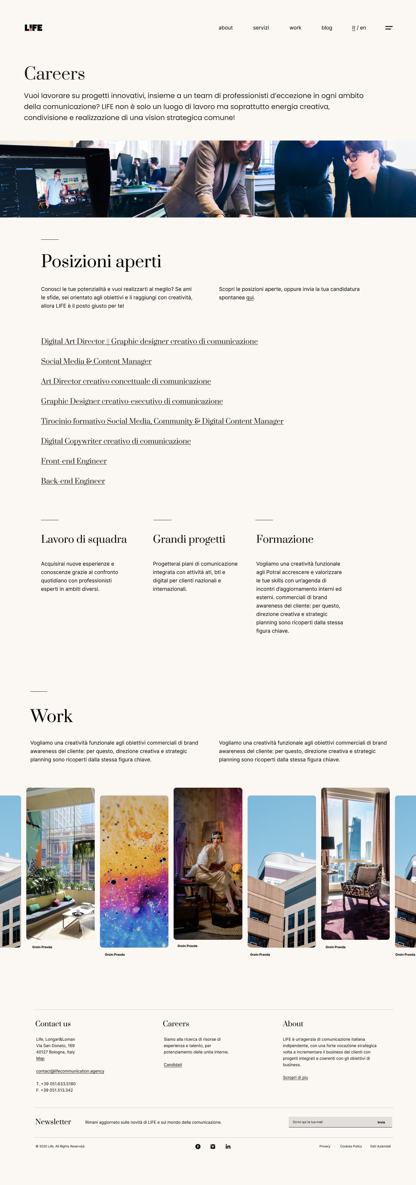 Life! agency site — Careers