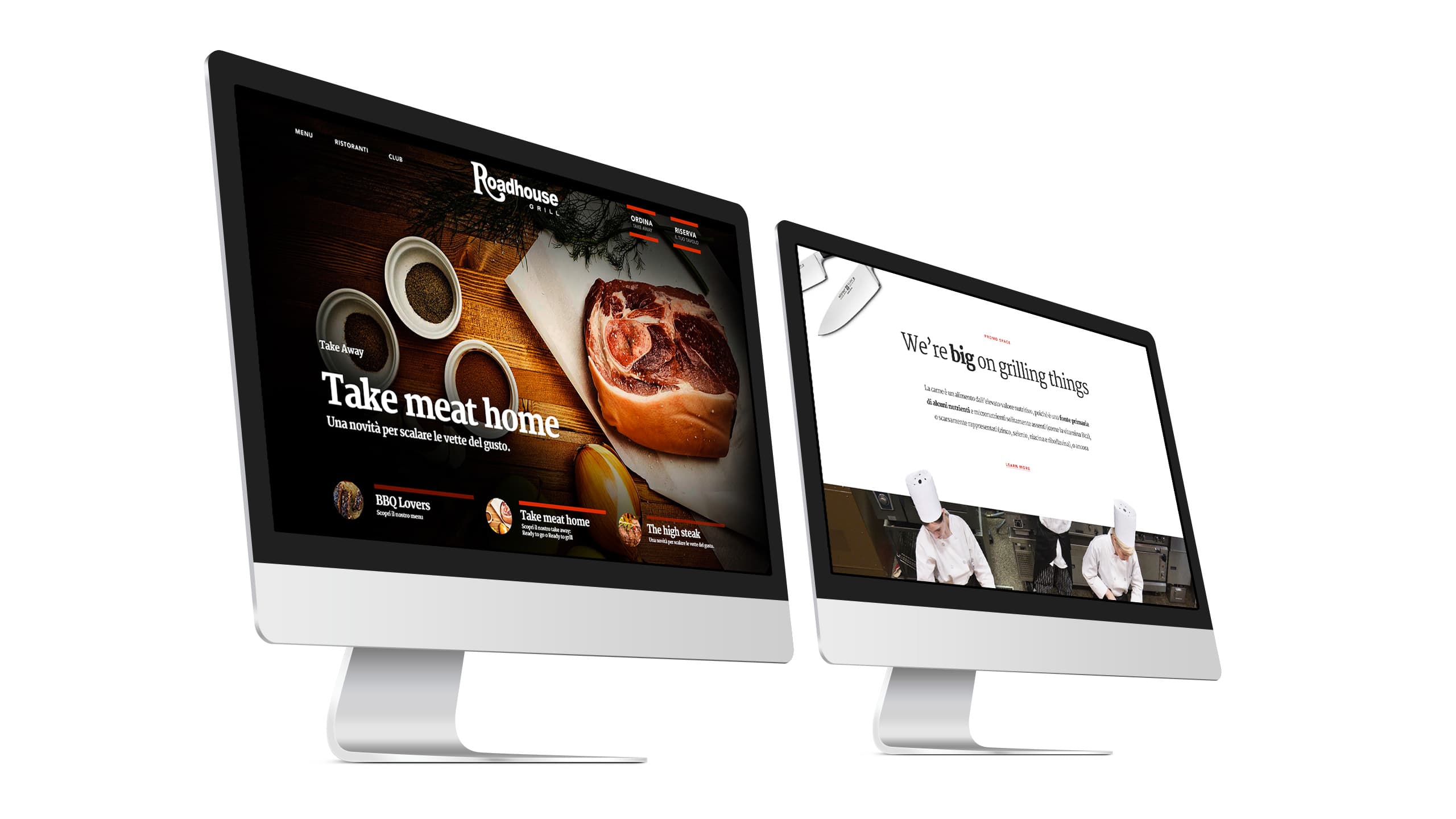 Roadhouse site — homepage and inner page