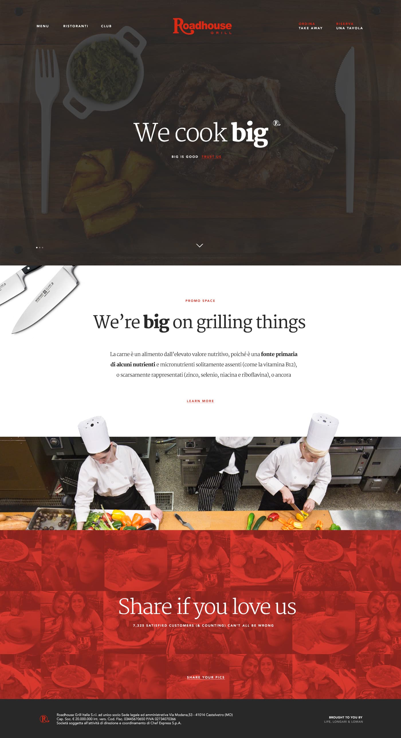 Roadhouse homepage — secondary state