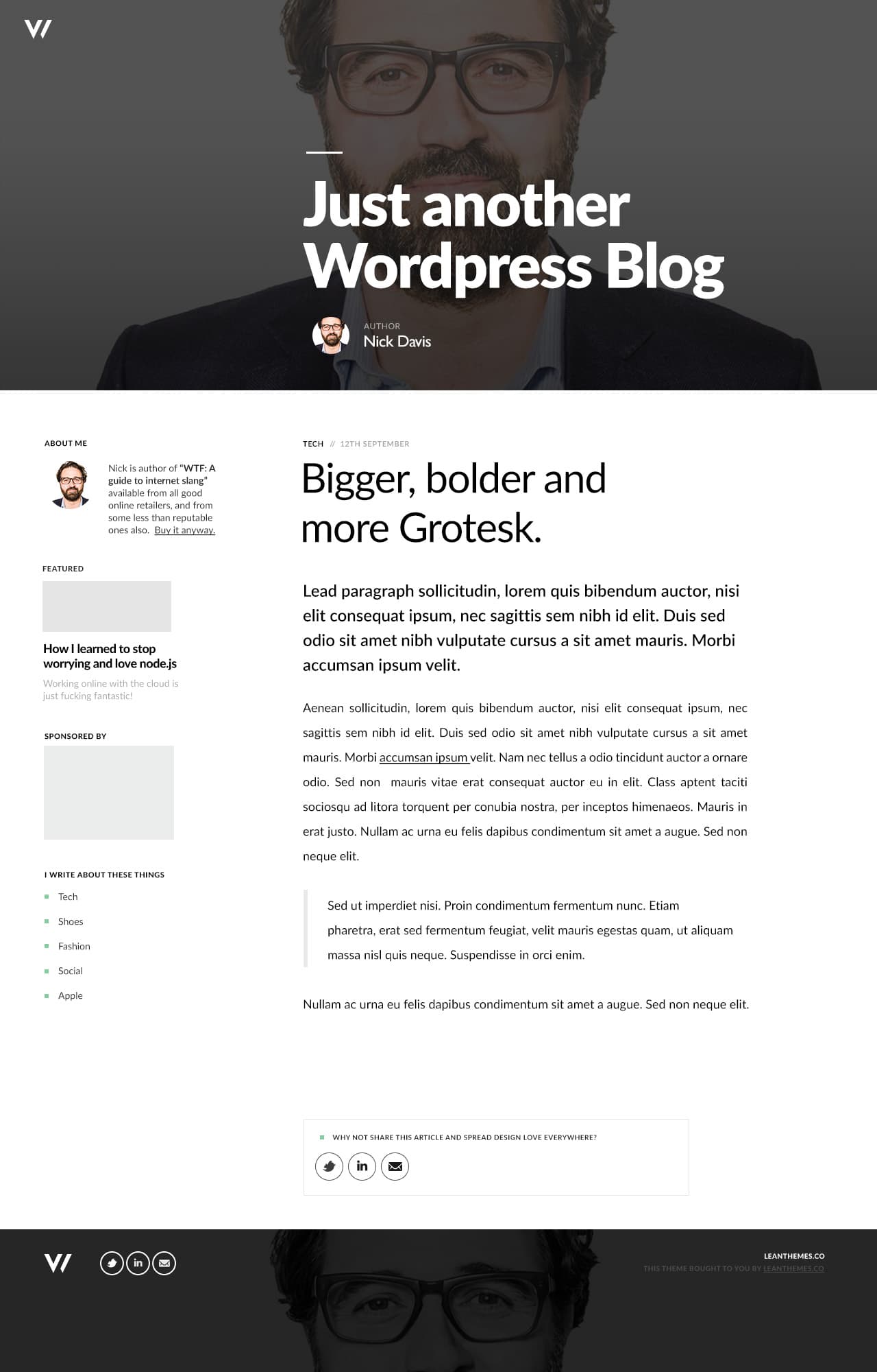 Milton (Grotesk) — single blog post