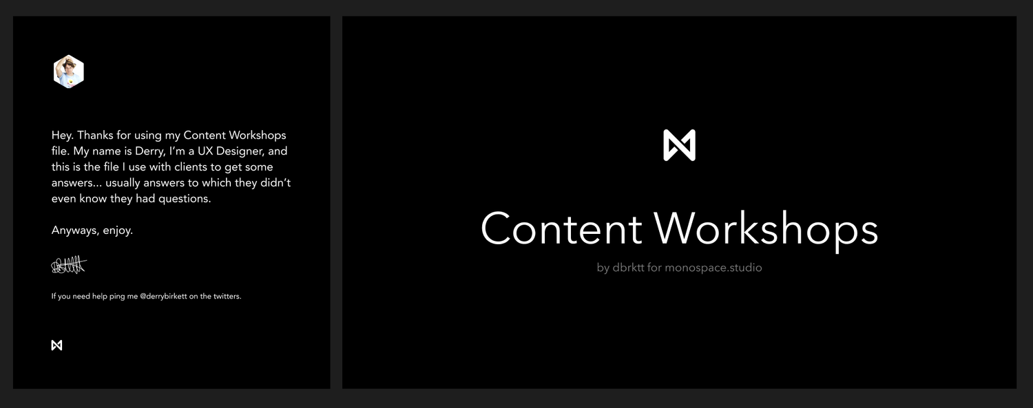Free Content Workshops Figma File - yeah, you read that right - free